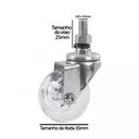 Ver imagem 2 de 5 Rodizio Giratório Glae 210 Gel 50mm Parafuso Rosca 3/8 Anti Risco 250kg