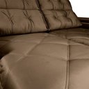 Ver imagem 5 de Sofá Retrátil Reclinável Molas Ensacadas Porta-Copos Veludo Marrom Claro Suíça 2m