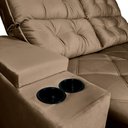Ver imagem 6 de Sofá Retrátil Reclinável Molas Ensacadas Porta-Copos Veludo Marrom Claro Suíça 2m