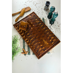 Tábua de Churrasco Fire de Topo – Madeira de Teca 55x35x3,5cm - 5
