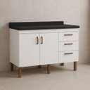 Ver imagem 2 de Gabinete de Cozinha 114 cm 2 Portas 3 Gavetas Balcão Branco:Branco