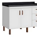 Ver imagem 3 de Gabinete de Cozinha 114 cm 2 Portas 3 Gavetas Balcão Branco:Branco