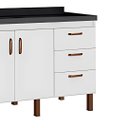 Ver imagem 4 de Gabinete de Cozinha 114 cm 2 Portas 3 Gavetas Balcão Branco:Branco