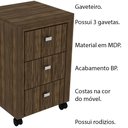 Ver imagem 3 de Gaveteiro para Escritório Home Office Me4108 Mdp Nogal - Gran Belo