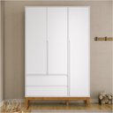 Ver imagem 2 de Roupeiro 3 Pts Nature Clean Sm 100% Mdf Laqueado Branco Soft/eco Wood Slow Motion 71290 Matic