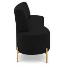 Ver imagem 6 de Sofá 2 Lugares 160cm Pés Aço Dourado Tamar Veludo Preto Z08 - Mpozenato