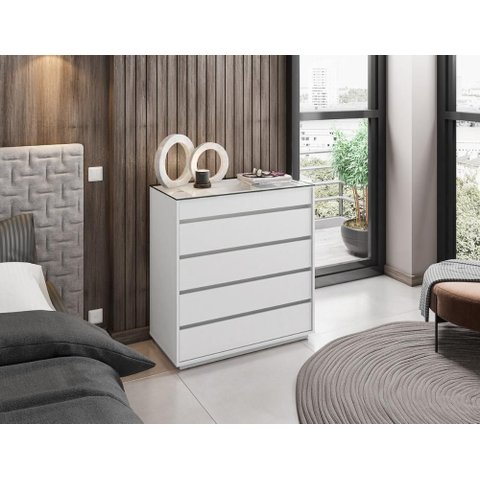 Comoda 5 Gavetas Belize Branco