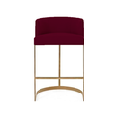 Ver imagem 1 de Banqueta Decorativa Alta Base Metal Cromo Dourado em Veludo - Marsala Veludo