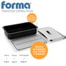 Forma Assadeira com Grelha Esmaltada + Tampa Aço Inox Forno - 2