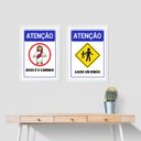 Ver imagem 2 de Kit 2 Quadros Placas Cristãs - Atenção 24x18cm:madeira Branca