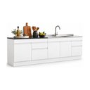 Ver imagem 2 de Kit 2 Balcões de Cozinha para Pia Área Gourmet 270cm com Rodapé Multimóveis MP3427 Branco