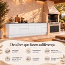 Ver imagem 3 de Kit 2 Balcões de Cozinha para Pia Área Gourmet 270cm com Rodapé Multimóveis MP3427 Branco
