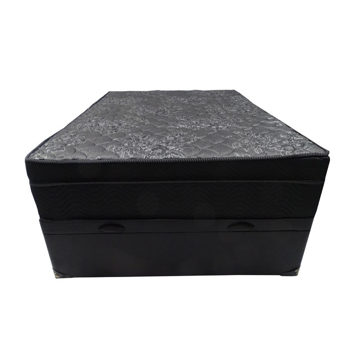 Cama Base Box com Baú Casal Preto + Colchão de Molas Ensacadas Arezzo Black - Portobel - 3