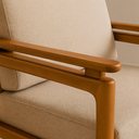 Ver imagem 2 de Kit 2 Poltronas Yasmin para Sala de Estar ou Recepção Madeira Maciça em Linho Premium:cru