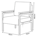 Ver imagem 4 de Kit 2 Poltronas Yasmin para Sala de Estar ou Recepção Madeira Maciça em Linho Premium:cru