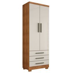 Guarda Roupa Solteiro Floripa 2 Portas 3 Gavetas Cedro Areia - Saga Decor - 1