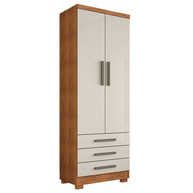 Guarda Roupa Solteiro Floripa 2 Portas 3 Gavetas Cedro Areia - Saga Decor Guarda Roupa Solteiro Floripa 2 Portas 3 Gavetas Cedro Areia - Saga Decor