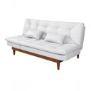 Ver mais imagens de Sofá Cama Versátil 3 Lugares Império Reclinável Pés Madeira Espuma D33 Corano Branco 036