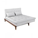 Ver imagem 3 de Sofá Cama Versátil 3 Lugares Império Reclinável Pés Madeira Espuma D33 Corano Branco 036