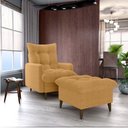 Ver mais imagens de Poltrona de Amamentação com Puff Montreal Boucle Mostarda Matrix