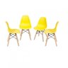 Kit 4 Cadeiras Eames Dkr Base Madeira  - 1