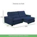 Ver imagem 6 de Sofá 2 Lugares 2,80m Retrátil Reclinável Veludo Andreia Lansofbr Cores Azul Marinho