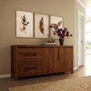 Ver imagem 2 de Balcão Buffet Nature com 2 Portas e 4 Gavetas Rústico Escuro Madeira Pinus