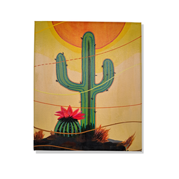 Mini Quadro de Kactos Decorativo Pintado a Mão 30x25cm - 2