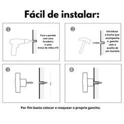 Cabideiro / Gancho de Parede (kit com 4 Peças Mogno) - 5