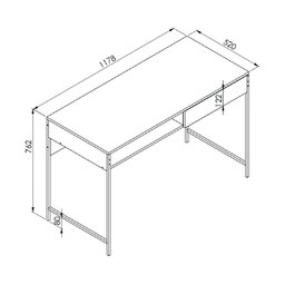 Escrivaninha/Mesa de Escritório com 1 Gaveta Multimóveis CR25232 Montana/Preto - 3