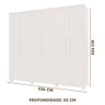 Roupeiro 6 Portas 4 Gavetas Casal 100% Mdf Branco Blor Jm Móveis - 2