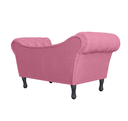 Ver imagem 2 de Sofá Recamier Recepção Decorativo 02 Lugares Londres Suede Rosa Barbie - Incasa Decor