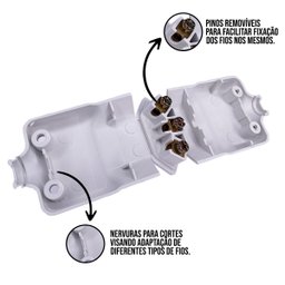 Kit 10 Plug Macho 20a Pino Macho 2 Pino + Terra 20a 250v Ilumi Cor:branco - 3