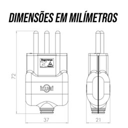 Kit 10 Plug Macho 20a Pino Macho 2 Pino + Terra 20a 250v Ilumi Cor:branco - 4