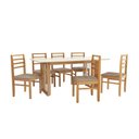 Ver imagem 2 de Conjunto Sala de Jantar Elisa em Madeira Maciça 6 Cadeiras Linho Fendi