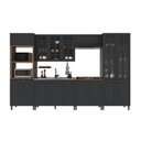 Ver imagem 2 de Armário de Cozinha Modulada Completa Fidelitá Nara 100% MDF 6 Peças 350cm 18 Portas 2 Gavetas sem
