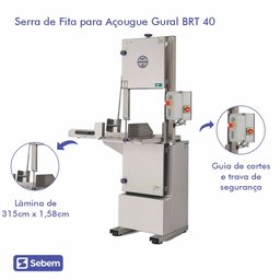 Serra Fita Gural Brt 40 Inox para Carne e Ossos Lâmina 3,15m 220v - 2