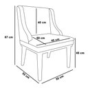 Ver imagem 4 de Kit 8 Cadeiras Estofadas para Sala de Jantar Base Fixa de Madeira Preto Lia Suede Rosa bebê - Ibiza