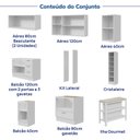 Ver imagem 7 de Cozinha Planejada 10 Peças sem Tampo com Cristaleira e Ilha Marselha CabeCasa MadeiraOriginals Branco