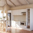 Ver imagem 4 de Cozinha Planejada 10 Peças sem Tampo com Cristaleira e Ilha Marselha CabeCasa MadeiraOriginals Branco