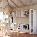 Ver imagem 5 de Cozinha Planejada 10 Peças sem Tampo com Cristaleira e Ilha Marselha CabeCasa MadeiraOriginals Branco