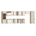 Ver imagem 2 de Armário de Cozinha Completa Modulada 10 Peças com Tampo e Vidro Reflecta Mel Luciane Móveis