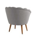 Ver imagem 4 de Kit 2 Poltronas Pétala Veludo Cinza Claro Pés Palito - Kimi Design