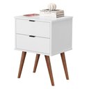 Ver imagem 2 de Mesa de Cabeceira Jb 1818 Mesinha Apoio Decorativa Quarto Criado Moderno com 2 Gavetas Várias Cores