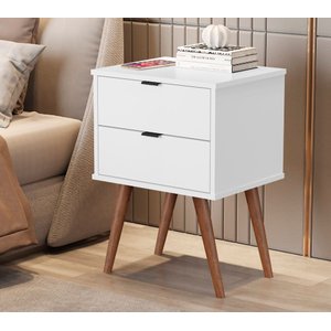 Mesa de Cabeceira Jb 1818 Mesinha Apoio Decorativa Quarto Criado Moderno com 2 Gavetas Várias Cores