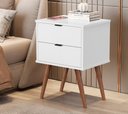 Ver imagem 1 de Mesa de Cabeceira Jb 1818 Mesinha Apoio Decorativa Quarto Criado Moderno com 2 Gavetas Várias Cores