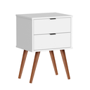 Ver mais imagens de Mesa de Cabeceira Jb 1818 Mesinha Apoio Decorativa Quarto Criado Moderno com 2 Gavetas Várias Cores