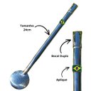 Ver imagem 2 de Bomba Chimarrão 24cm Inox Bojo Removível Bandeira Brasil