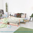 Ver mais imagens de Futon Casal Tokio Sofa Cama Branco Off Acquablock Com Madeira Maciça