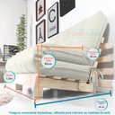 Ver imagem 7 de Futon Casal Tokio Sofa Cama Branco Off Acquablock Com Madeira Maciça